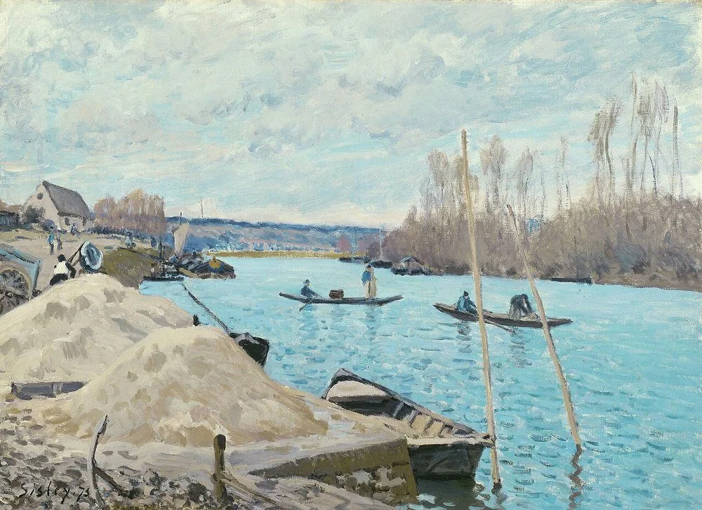 The Seine at Port-Marly, Piles of Sand, Alfred Sisley
