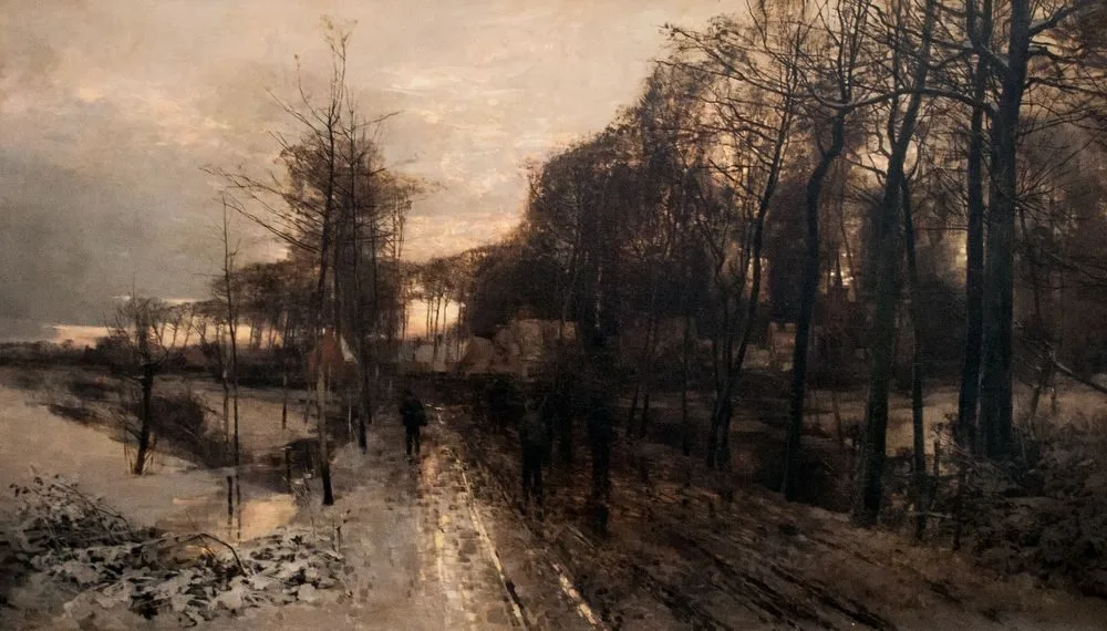 Landscape in the Snow, Gustave Den Duyts