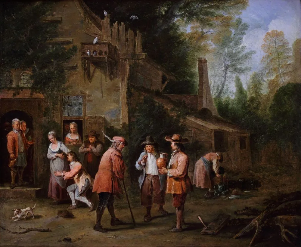 Scene in the courtyard of an inn, Peter Angellis