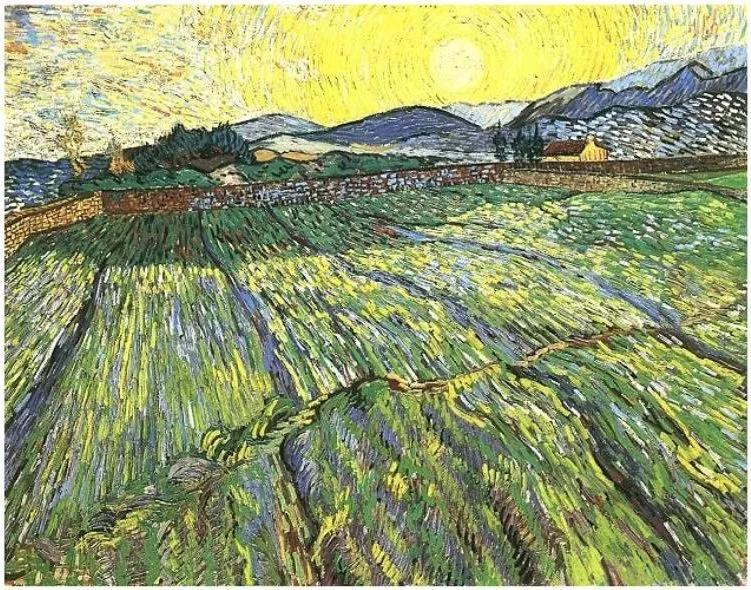 Enclosed Field with Rising Sun, Vincent van Gogh
