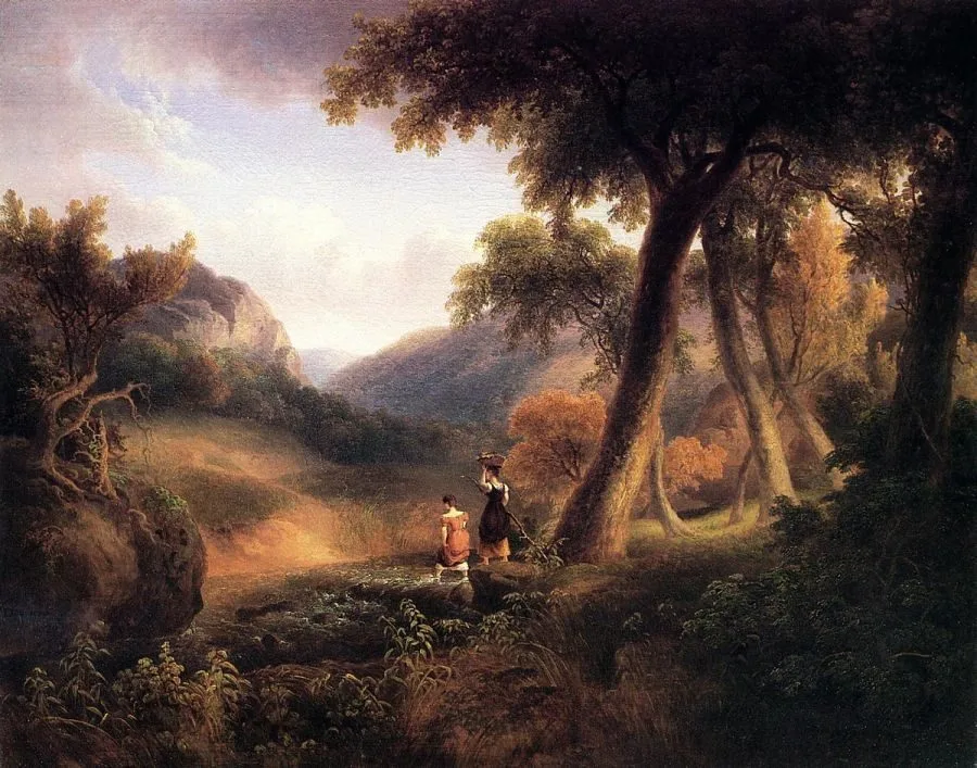 Girls Crossing the Brook, Thomas Doughty