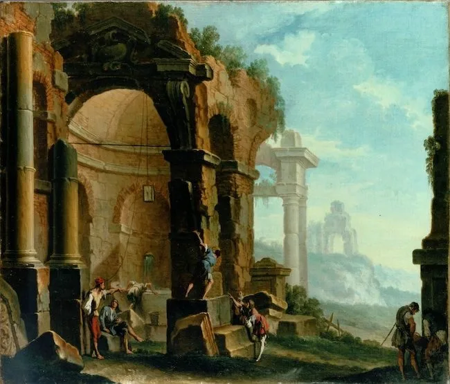 Antique ruins with figures, Clemente Spera