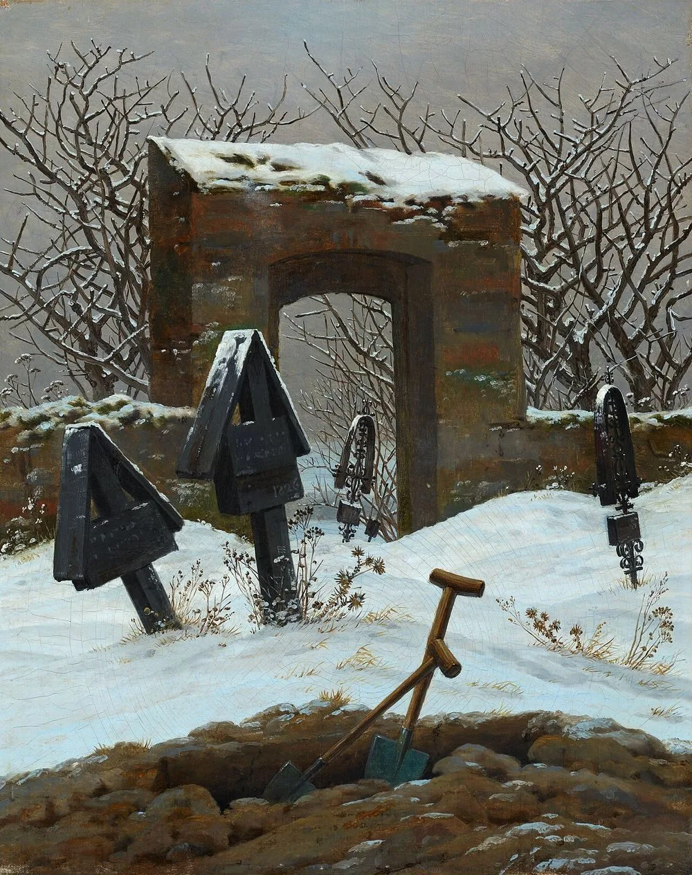 Graveyard under Snow, Caspar David Friedrich