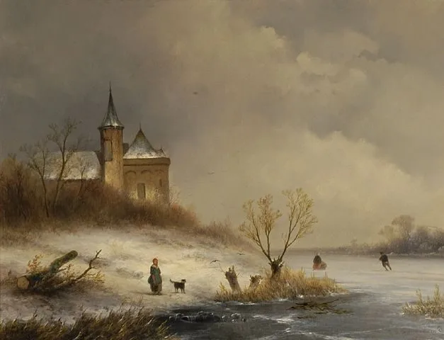 Winterlandschap, Johannes Franciscus Hoppenbrouwers