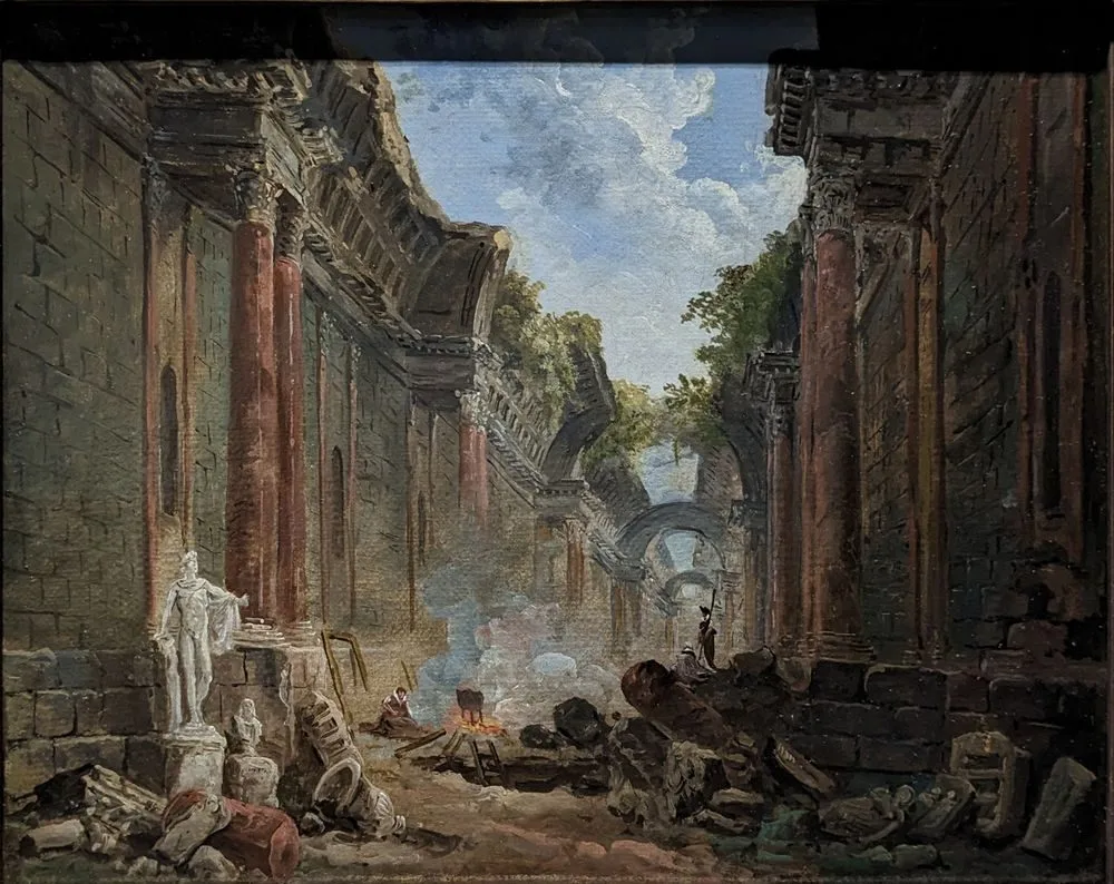 Vue imaginaire de la grande galerie du Louvre en ruine, Hubert Robert