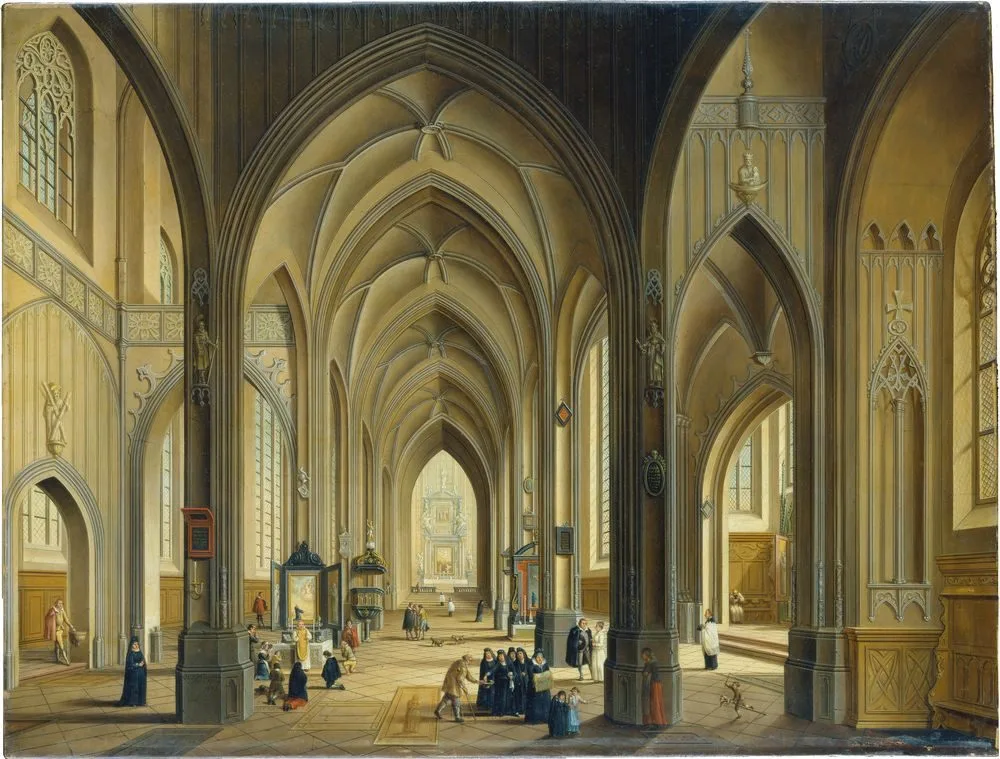 Interior of a Gothic Church, Johann Ludwig Ernst Morgenstern