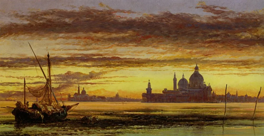 Sunset Sky Salute And San Giorgio Maggiore, Edward William Cooke