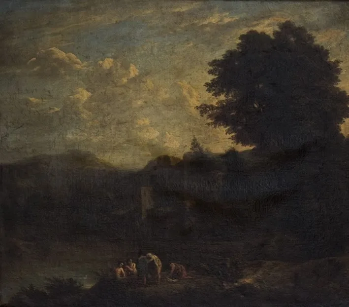 Landschaft mit See, Cornelis Huysmans