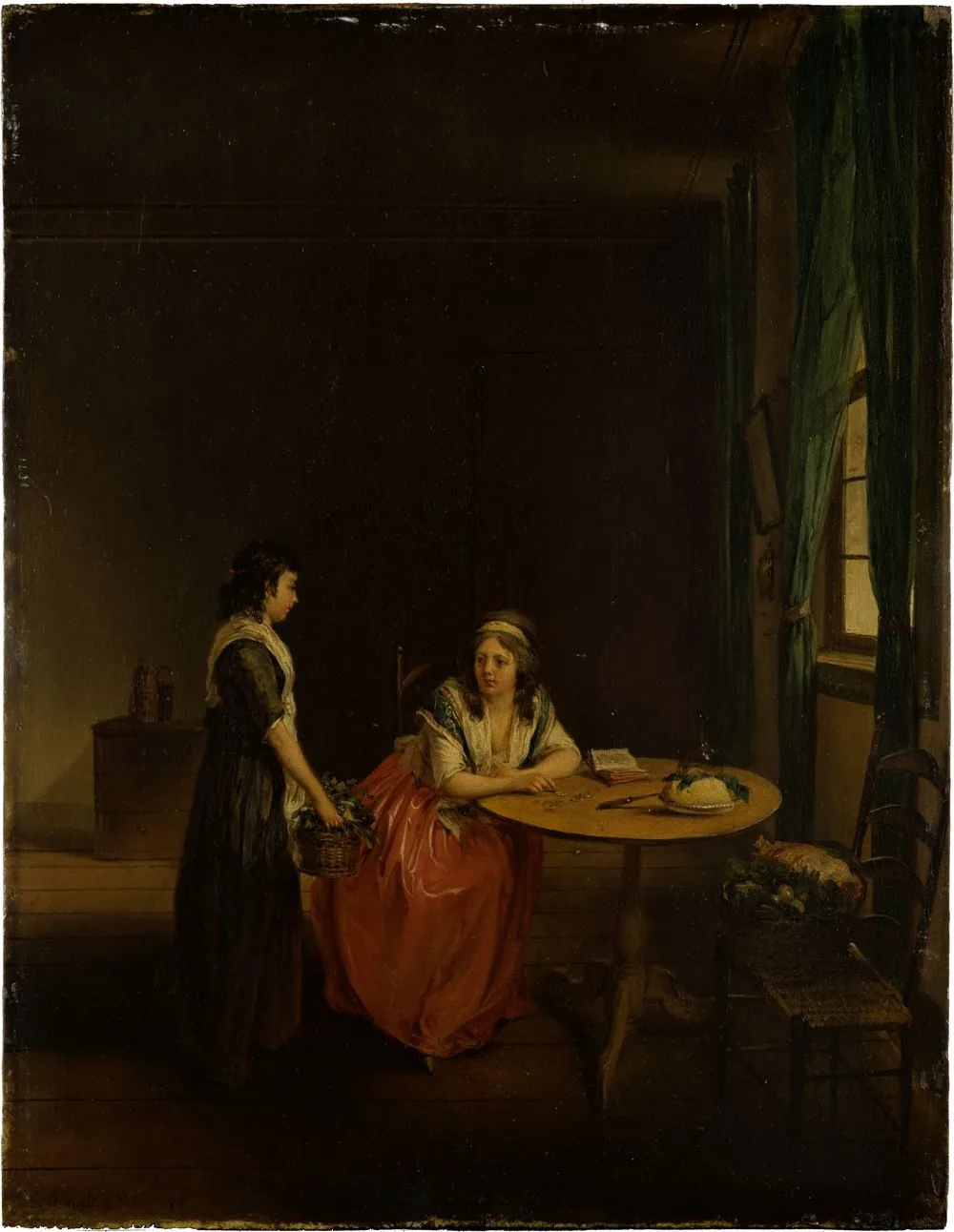 A Housewife Settling Up with her Maid, Georg Karl Urlaub