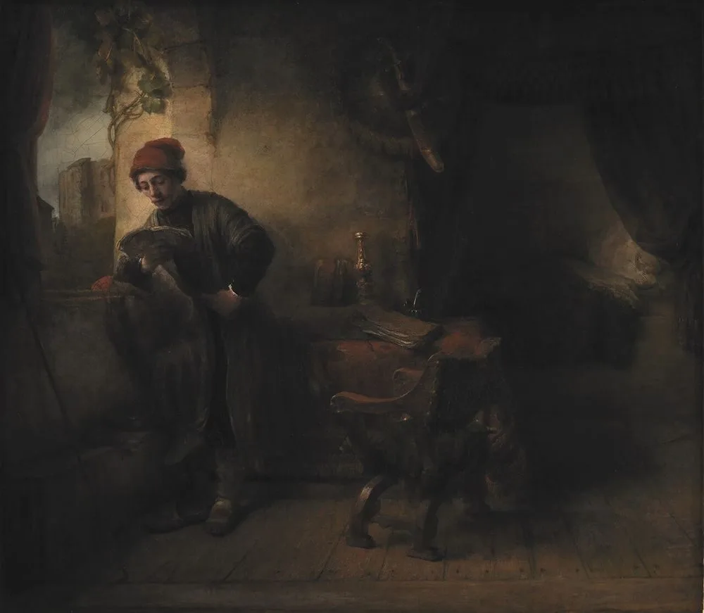 Standing Young Man at the Window in his Study Reading, known as”The Student”, Willem Drost