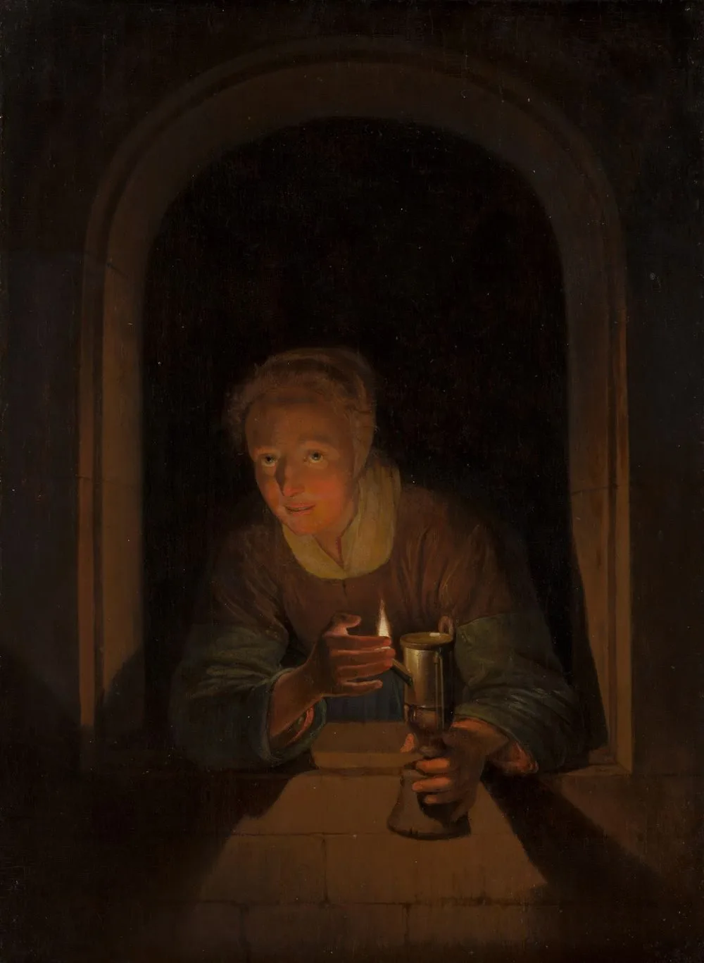 Young Woman Holding a Lamp, Gerrit Dou