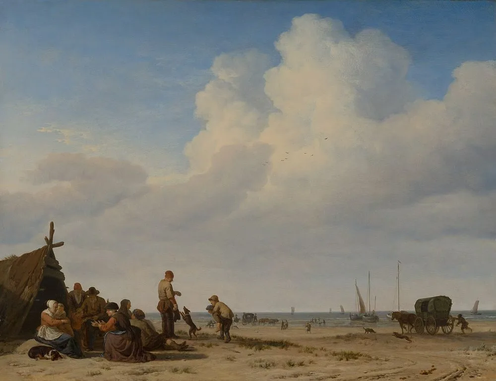 Beach scene, Adriaen van de Velde