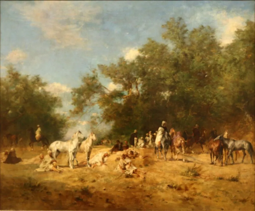 Arab Riders Stop in the Forest, Eugène Fromentin