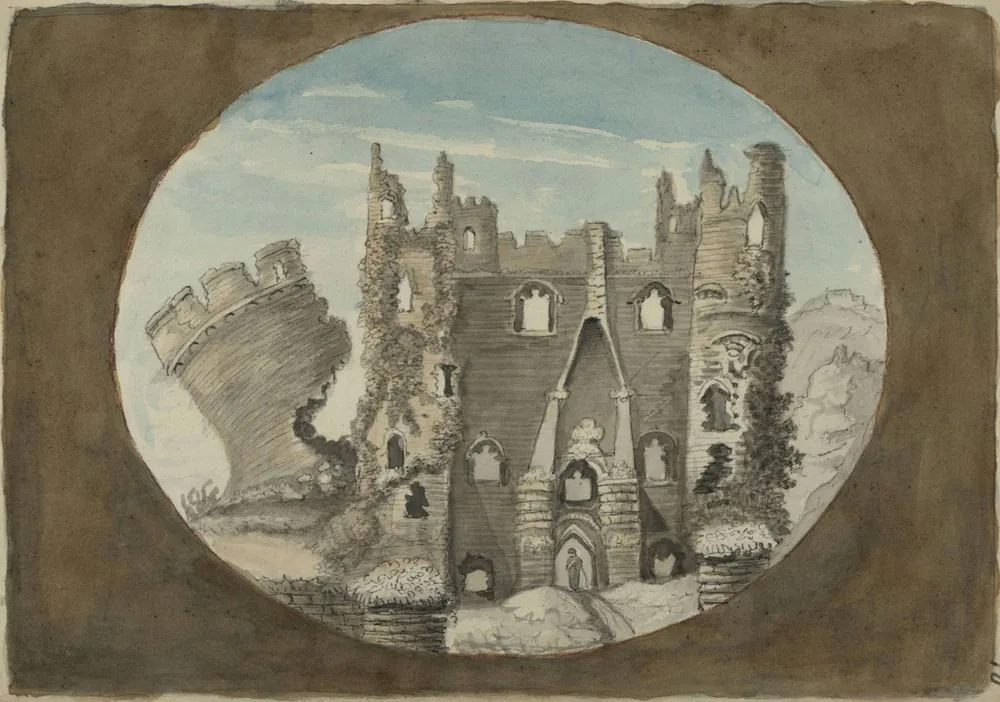 An inner part of Caerphilly Castle, Charles Byrne