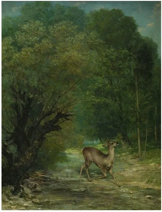 Le Chevreuil chassé aux écoutes, printemps, Gustave Courbet