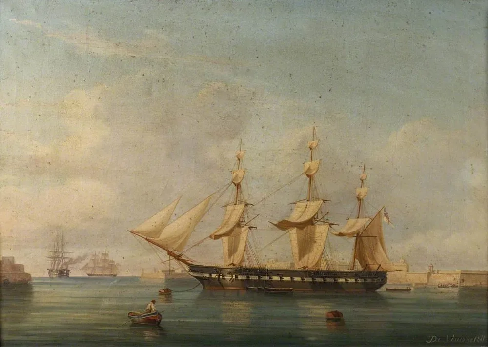 A frigate at Malta, Tommaso de Simone