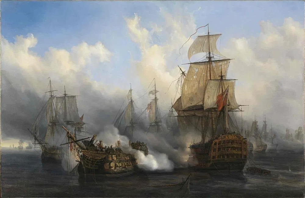 Combat glorieux du vaisseau le Bucentaure contre trois vaisseaux anglais, Auguste Étienne François Mayer