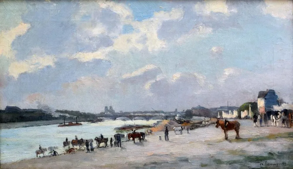 Les berges de la Seine à Bercy, effet de soir (The banks of the Seine in Bercy, effect of night), Albert Lebourg