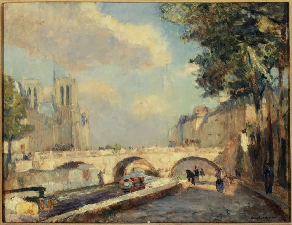 Le pont Saint-Michel et Notre-Dame, vus du quai des Grands-Augustins, Albert Lebourg