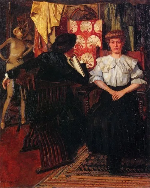 Studio scene, Wilhelm Trübner