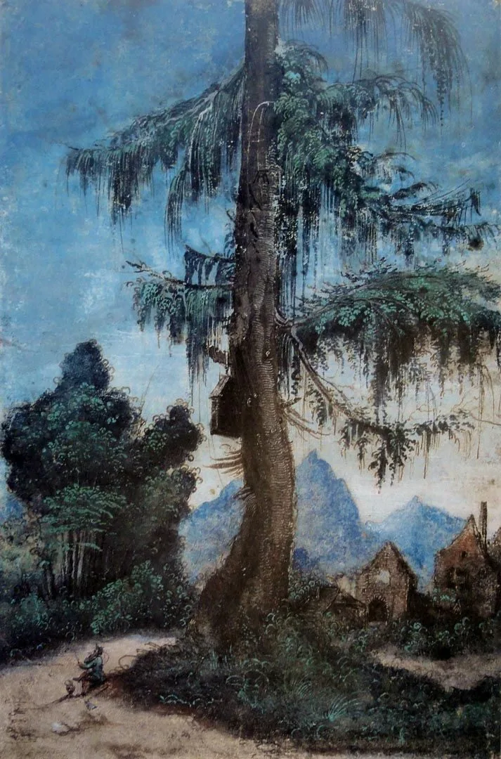 Landscape with Woodcutter, Albrecht Altdorfer