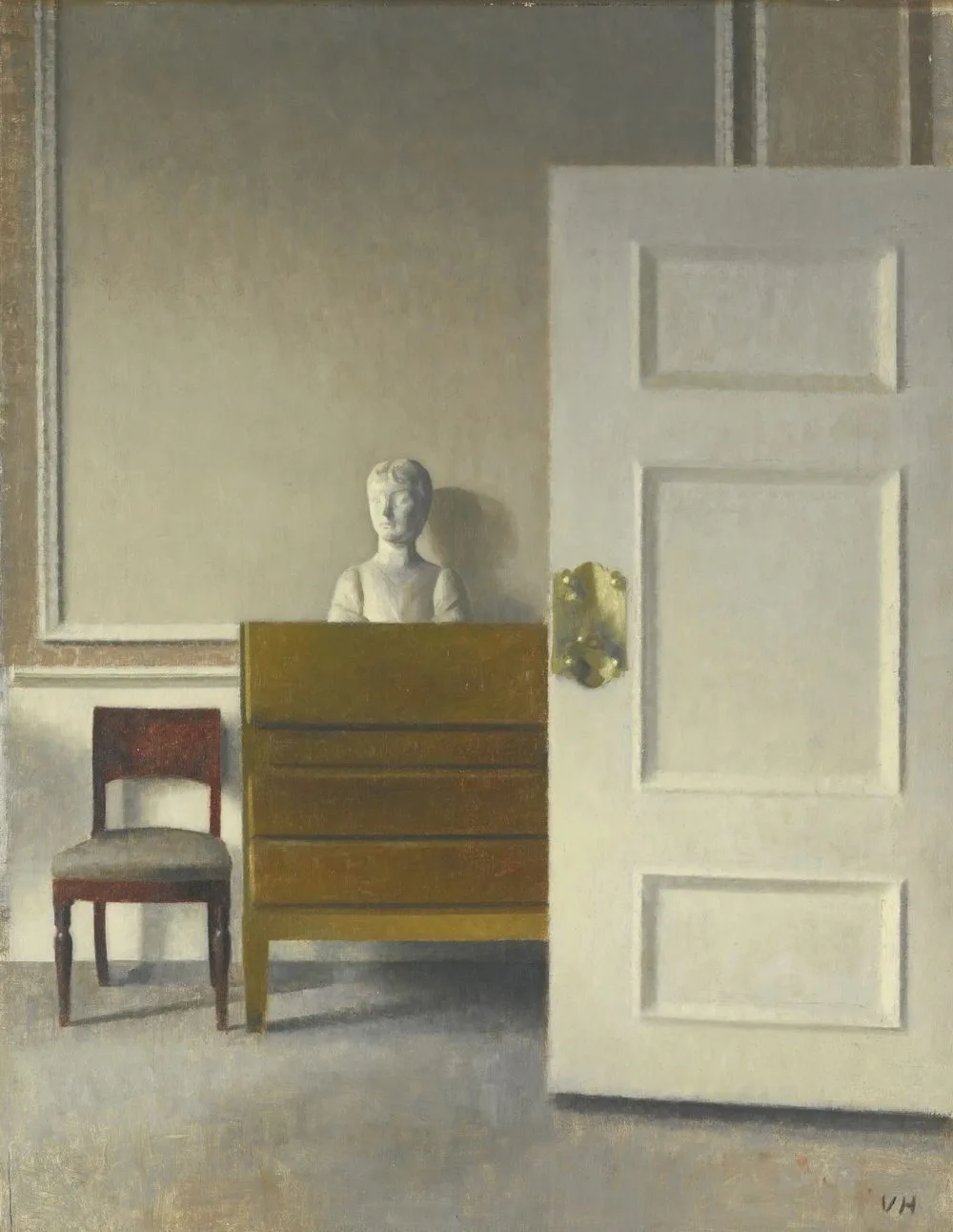 Interior with a Bust, Vilhelm Hammershøi