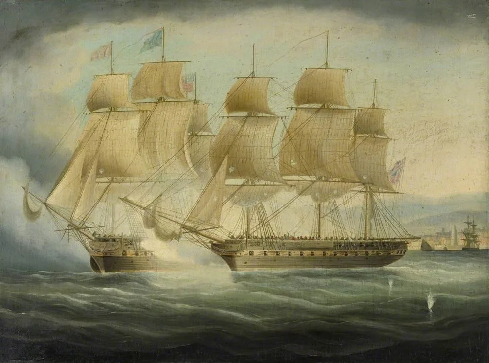 HMS Shannon taking USS Chesapeake, 1 June 1813, Thomas Buttersworth