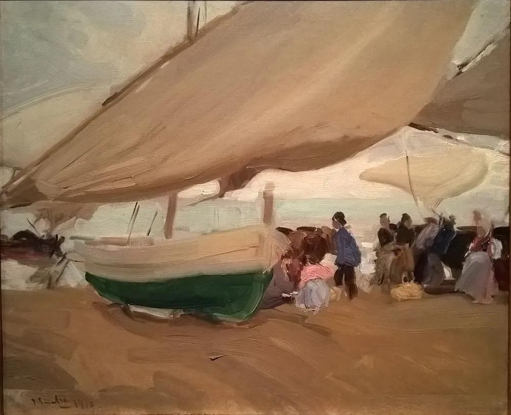 Boats and Fishermen, Valência, Joaquín Sorolla