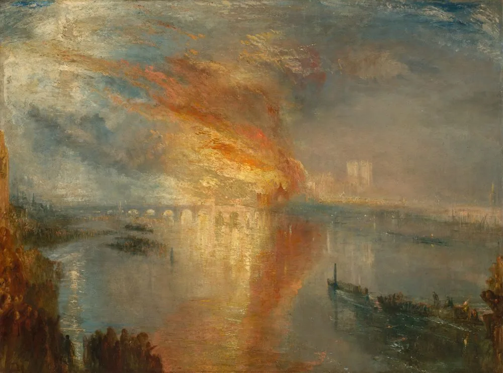The Burning of the Houses of Lords and Commons, 16 October 1834, J. M. W. Turner
