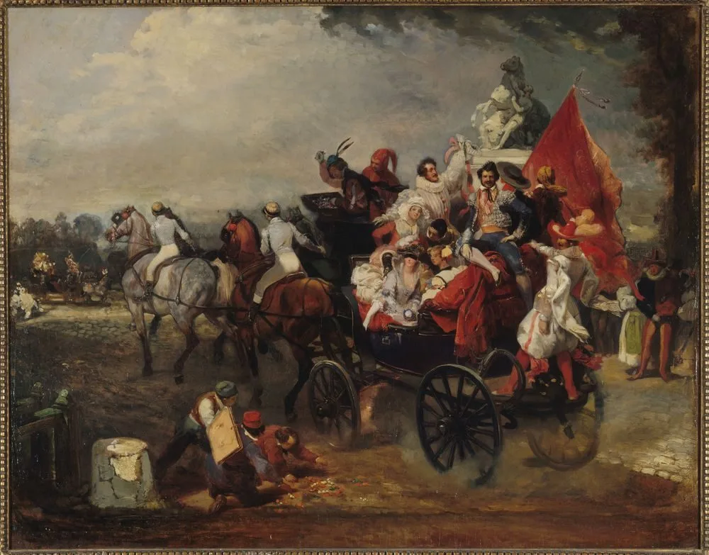 Scène de carnaval, place de la Concorde, Eugène Lami
