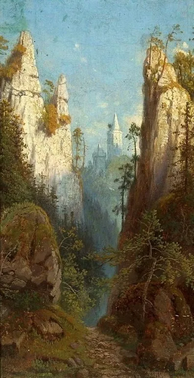 View of Ojców Castle (Ojców upon Prądnik)., Feliks Brzozowski