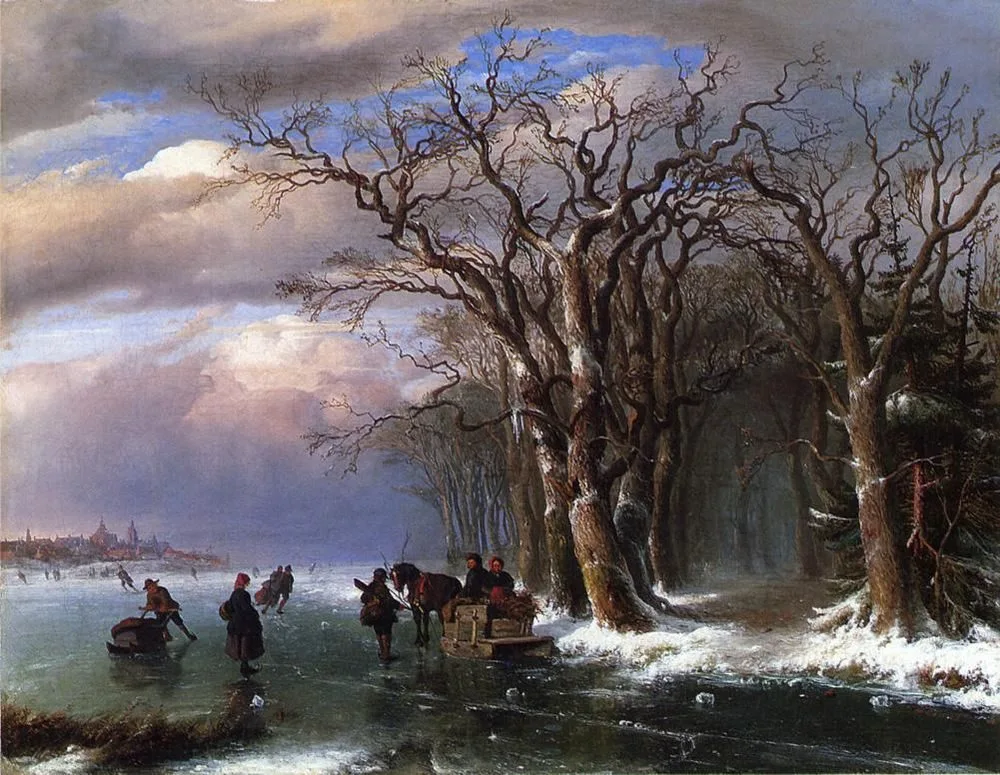 Winter Skating Scene, Louis Rémy Mignot