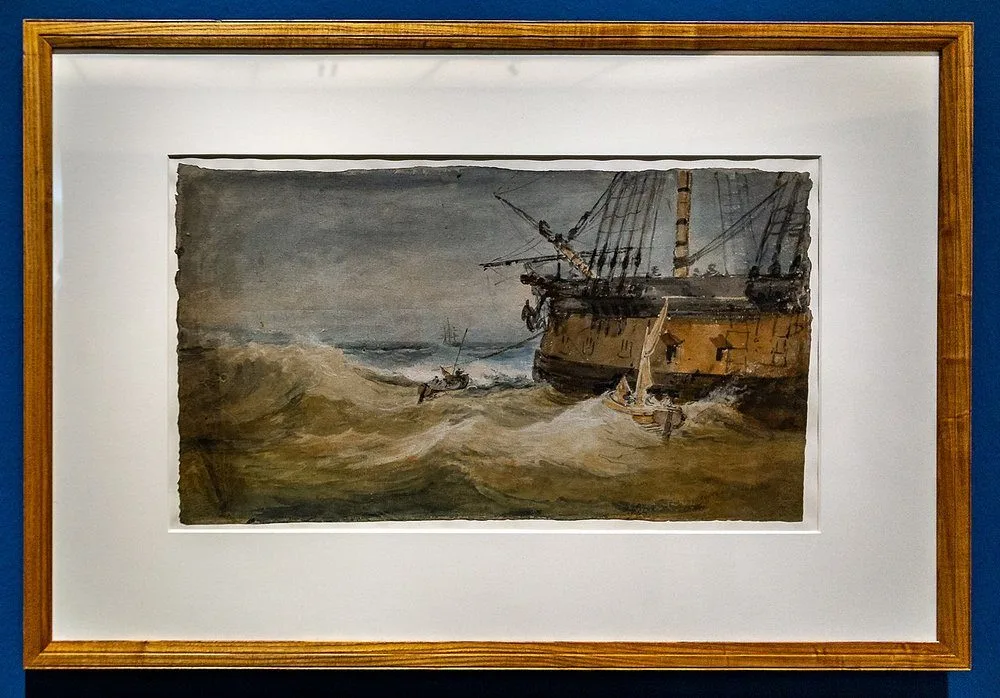 Small Boats beside a Man-o’-War, J. M. W. Turner