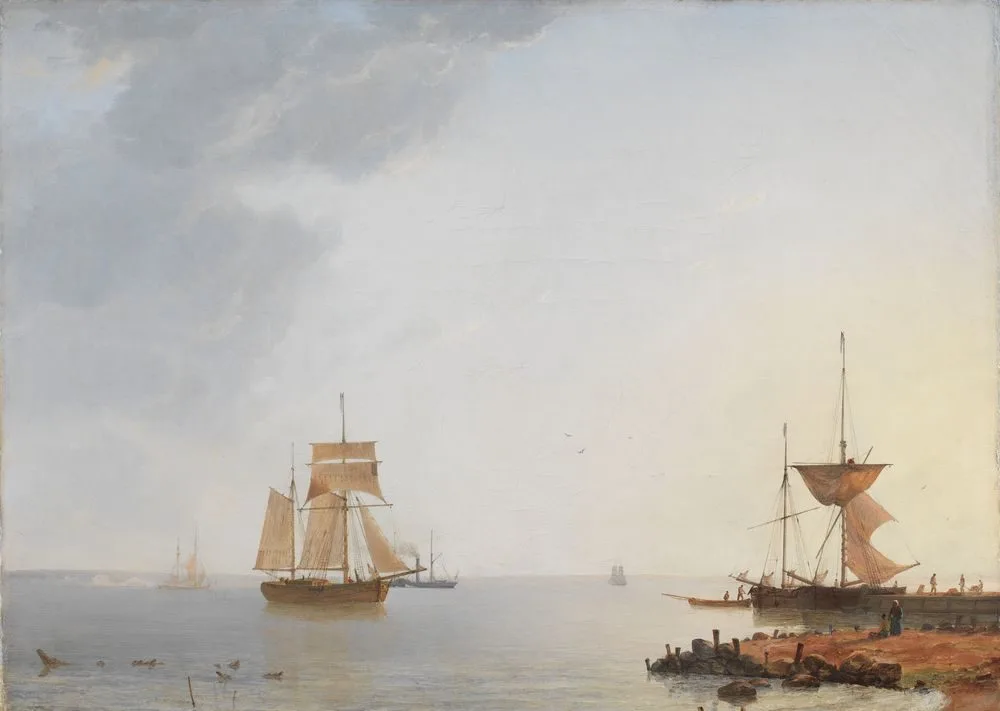 Ships Off the Coast of Zealand. Morning, Emanuel Larsen