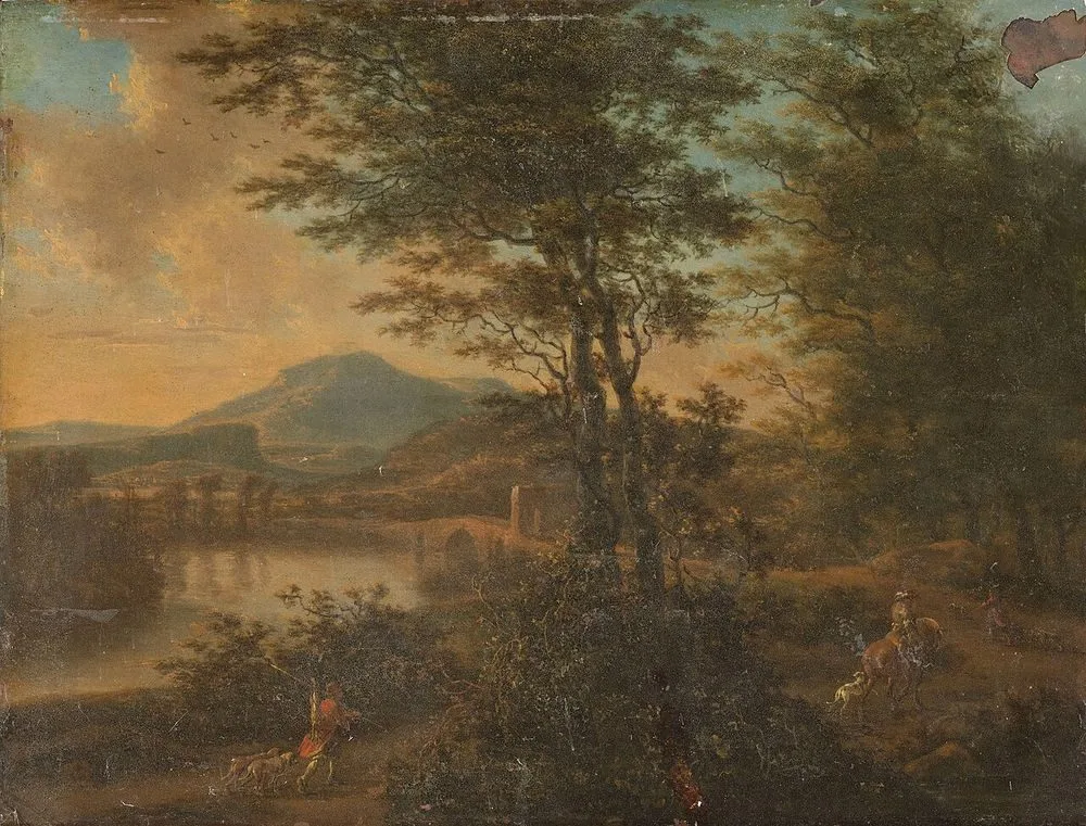 Italian landscape at sunset, Willem de Heusch
