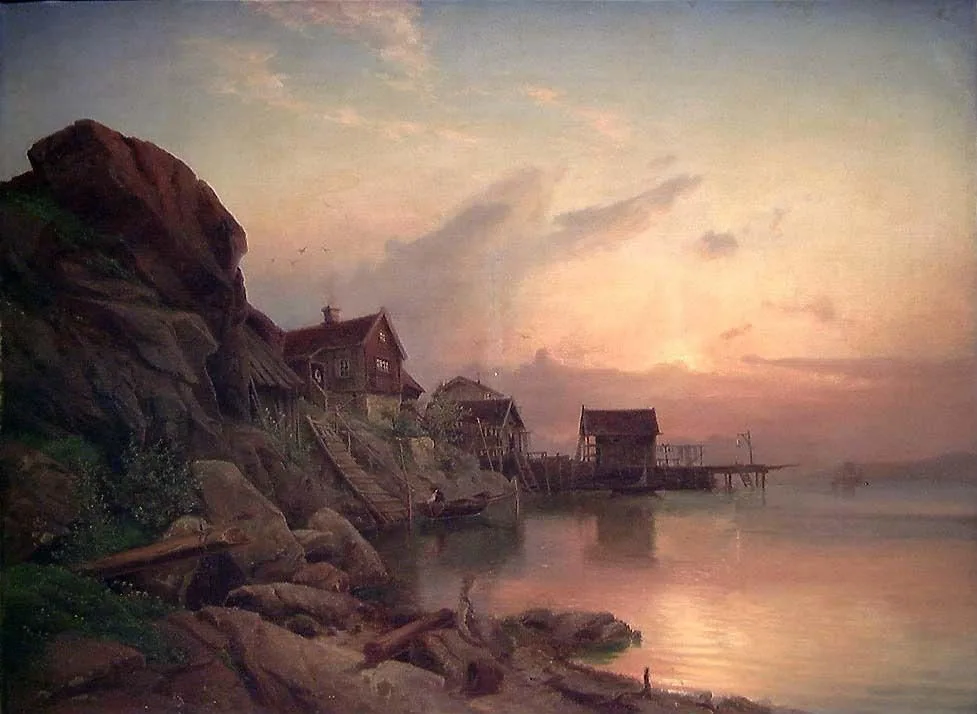 Coastal Landscape in Sunset, Johan Jørgen Broch