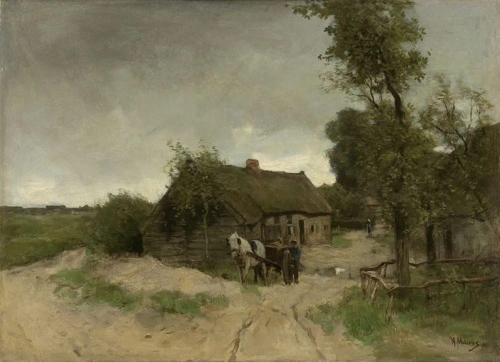 Cottage on the dirt road, Anton Mauve