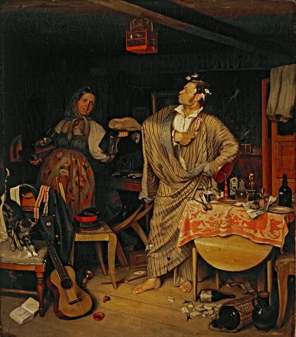 “The fresh cavalier.” The ‘morning after’ of an official who has received his first state order