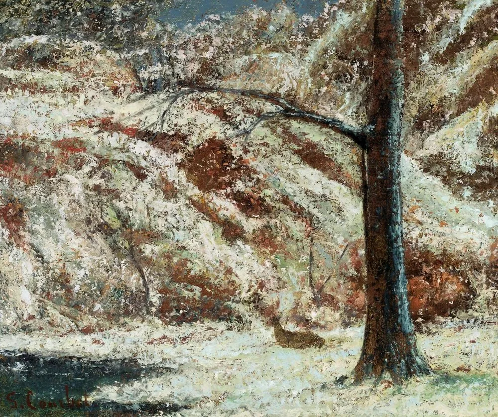 Winter landscape with a deer., Gustave Courbet