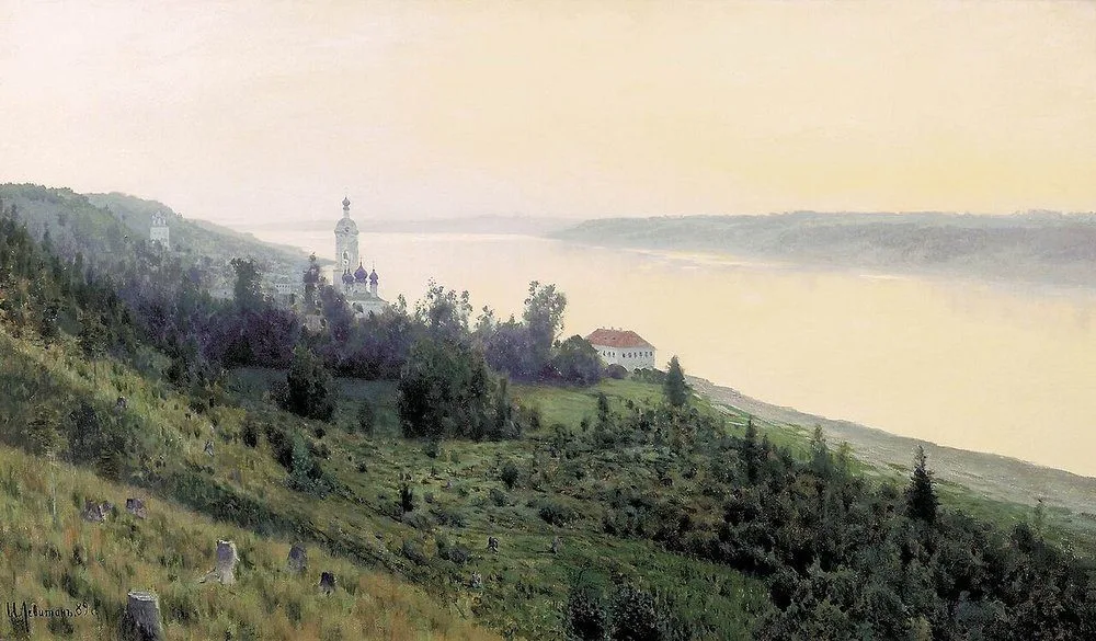 Evening. Golden Plyos, Isaac Levitan