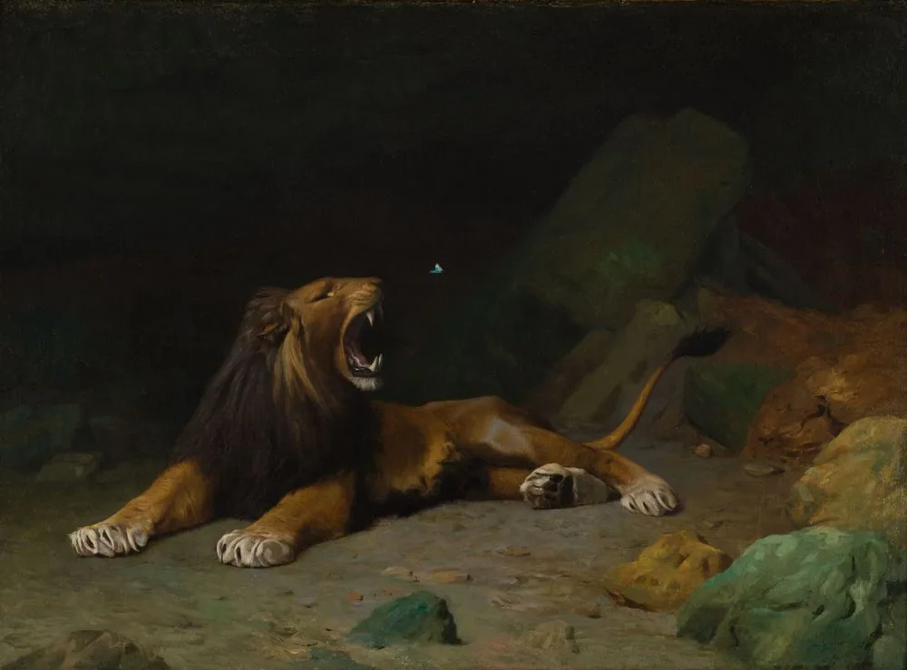 Lion Snapping at a Butterfly, Jean-Léon Gérôme