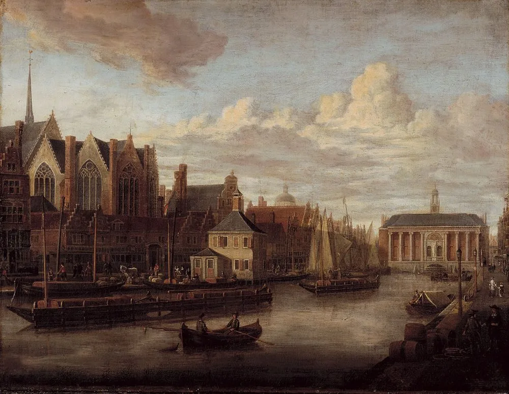 The Rokin with the Stock Exchange of Hendrick de Keijser