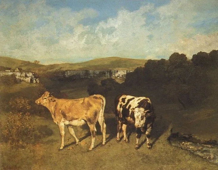 Two cows, Gustave Courbet