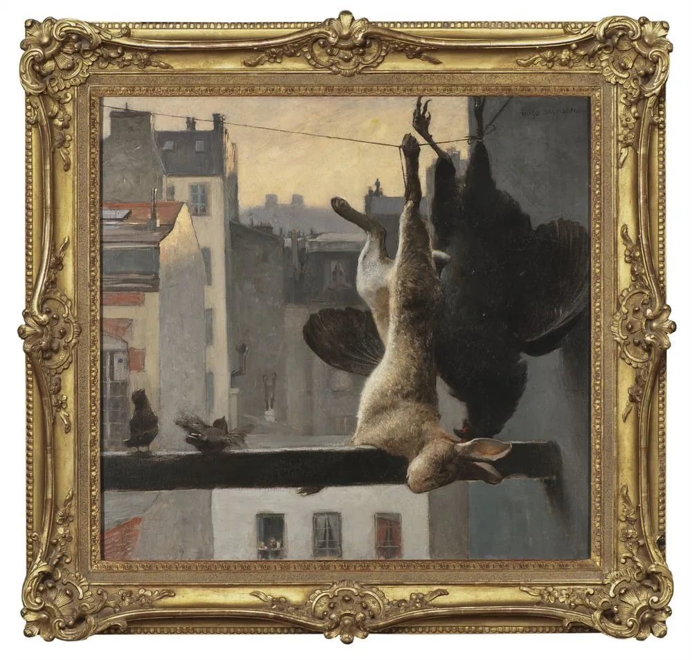 Stadsvy med stilleben, Hugo Salmson