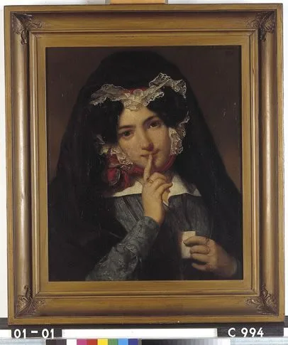 Young woman holding a letter, Jan Adam Kruseman