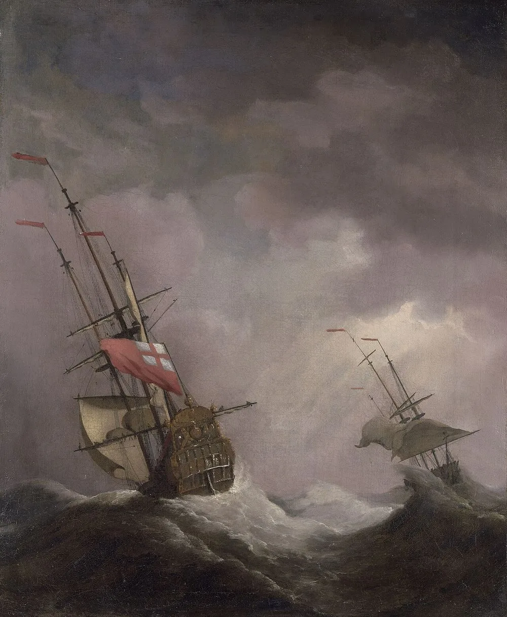 An English Ship at Sea Running In a Gale, Willem van de Velde the Younger