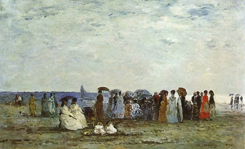 Bathers on the Beach at Trouville, Eugène Louis Boudin