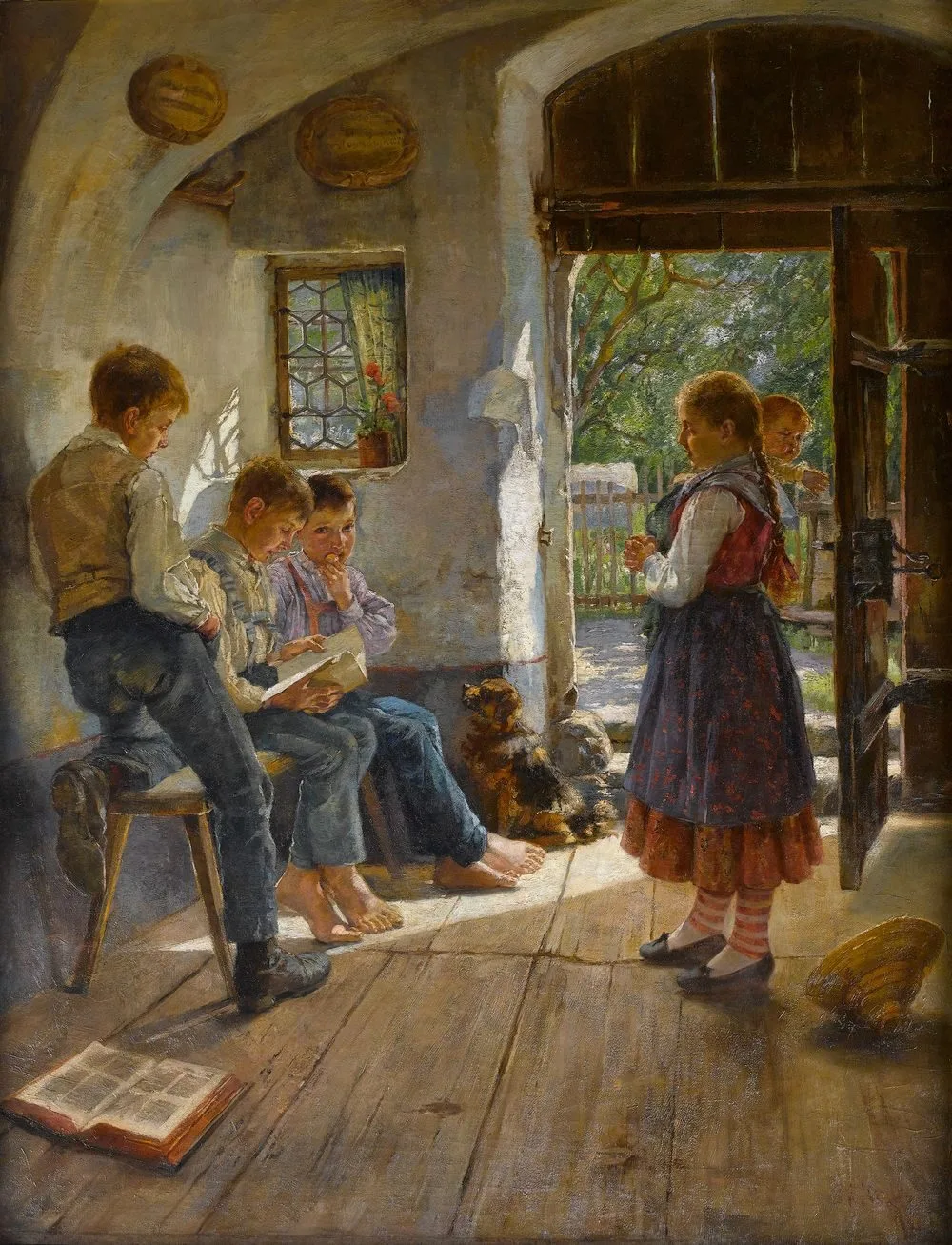 Preparing for the lesson, Hugo Löffler
