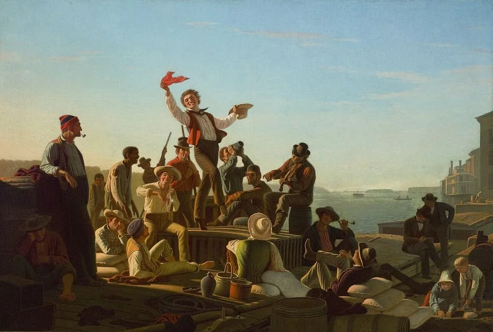 Jolly Flatboatmen in Port, George Caleb Bingham