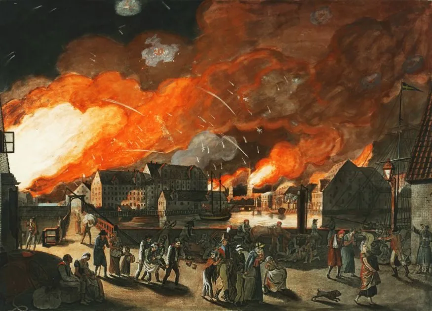 Copenhagen, the night between 4 and 5 September 1807 seen from Christianshavn, Christoffer Wilhelm Eckersberg